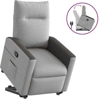 vidaXL Sill&oacute;n Reclinable Elevable De Tela Gris Nube Vidaxl