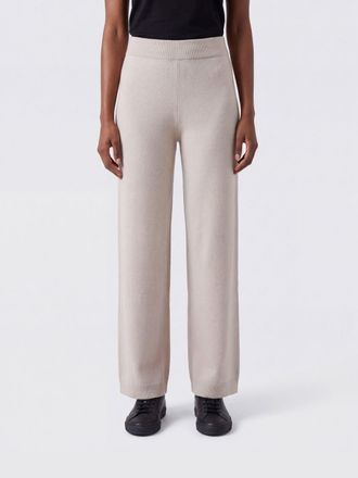 Allude High-Waisted Wide Leg Wool and Cashmere Knit Jogging Trousers