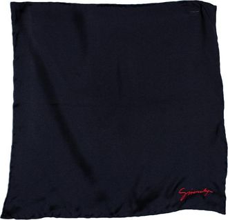 Givenchy Pre-owned Mens black pocket square with embroidery Silk - One Size