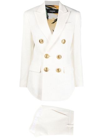 Dsquared2 double-breasted two-piece suit - White