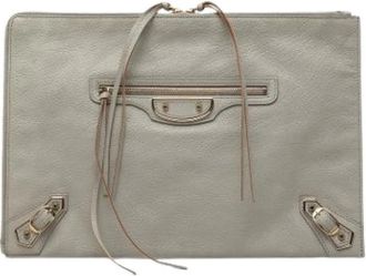 Balenciaga Pre-owned Vintage Clutch - Dames - Vintage Clutch - Grijs - ONE Size - Leer - Vintage