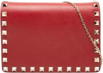 Valentino Pre-owned Crossbody Bag - Dames - Vintage Schoudertas - Rood - ONE Size - Leer - Vintage
