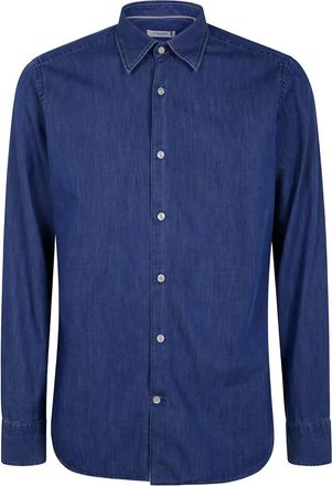 Tintoria Mattei Camicia denim con bottoni - Blu