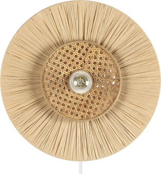 Beliani Beliani - L&aacute;mpara De Pared Natural 40 Cm Papel Pantalla Texturizada Japandi Yaapi