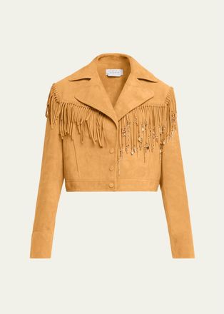 Gabriela Hearst Azra Charms and Fringe Suede Jacket