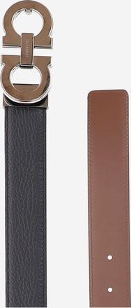 Ferragamo Mens Belt Calf Leather Black-Radica-Mid Brown Black/radica/mid