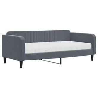 Berkfield Home Daybed with Mattress Dark Grey 90x190 cm Velvet