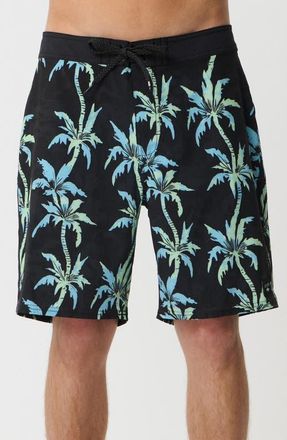 Rip Curl Mirage Sessions 19 Palm Print Board Shorts in Black at Nordstrom, Size 36