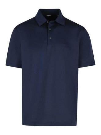 Ermenegildo Zegna Polo Shirt In Blue Cotton