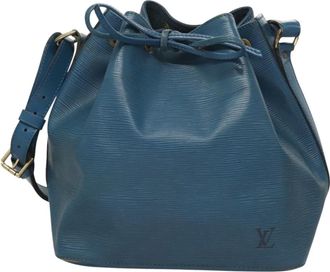 Louis Vuitton Petit Noé Blue Leather Shoulder Bag (Pre-Owned)