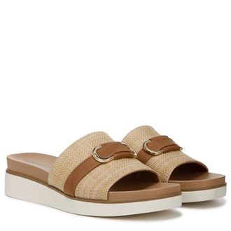 Life Stride Genevieve J3811M1201 Sandal Women Tan Faux Leather Slide HTAT1857