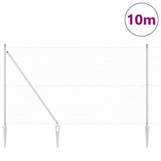 Berkfield Home Bright Euro Fence with 7 Spike Posts 1.5x10 m Galvanised Steel in Silver