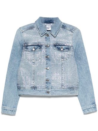 DKNY rhinestud-logo jacket - Blue