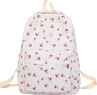Generic School Backpack Womens Girls Cute Cherry Print Lightweight School Bag for Teenager High Middle School Daypack Large Capacity Rucksack Bag Daily Travel