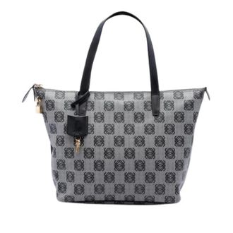 Loewe Pre-owned Coated Canvas Tote Bag - Dames - Vintage Shopper - Grijs - ONE Size - Leer - Vintage