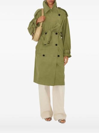 Burberry double-breasted belted trench coat - Green