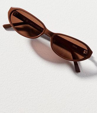 Lu Goldie Slim Angled Tort Sunglasses