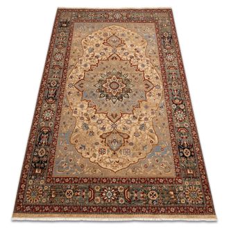 RugsX Alfombra Keshan Franjas, Roset&oacute;n Oriental 7519/53555 Beige / Azul Oscuro Beige 300x380 Cm