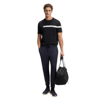 HUGO BOSS Heren T-shirt met gekleurde strepen, normale pasvorm (Donkerblauw)