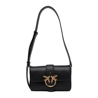 Pinko Zwarte Crossbody Tas voor Vrouwen - Dames - Schoudertassen - Zwart - ONE Size - Leer - Tassen