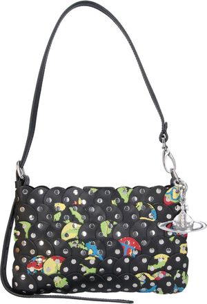 Vivienne Westwood Black Lola Floral Leather Shoulder Bag