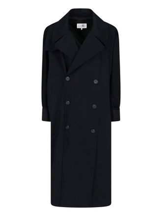 Maison Margiela Black Cotton Twill Trench Coat