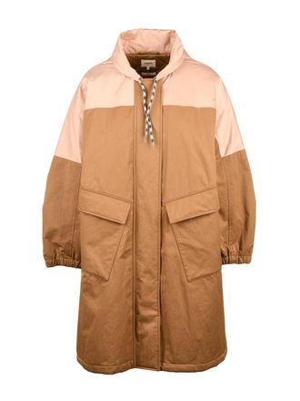 Bellerose Beige Quilted Removable Hood Acrylic-Blend Coat