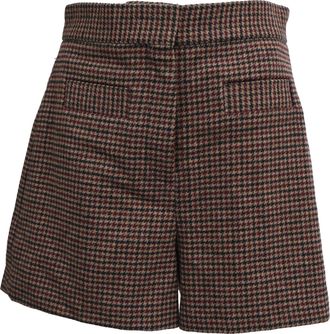 Sandro Sandro Houndstooth Shorts in Multicolor Wool