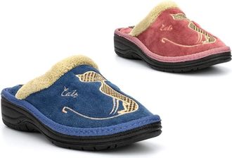 Generic Womens Mule Slippers Size 6 Ladies Slip On Slipper Size 7 Ladies Wedge Heel Slippers Womens Slip On Slipper Comfort Wedge Heel Sizes 3-8 Blue/Heather 