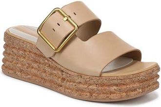 Franco Sarto Taziana Platform Wedge Sandal in Straw Leather at Nordstrom, Size 9.5