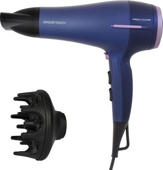 ProfiCare Proficare Htd 3030 Secador De Pelo Profesional I&oacute;nico, Sensor T&aacute;ctil, 3 Niveles Temperatura / 2 Velocidad, Difusor 2200w Azul