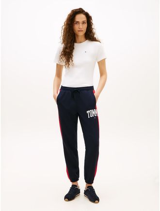 Tommy Hilfiger Womens Varsity Tommy Logo Colorblock Sweatpant - Navy - XXL