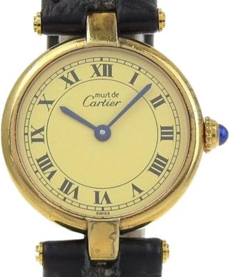 Cartier Pre-owned Watches, female, Yellow, Size: ONE SIZE Pre-owned Must Vendome Vermeil Silver925 Quartz