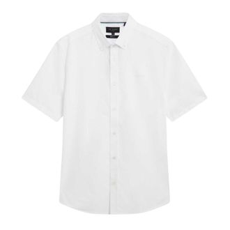 Ted Baker Heren Oxford Normaal Overhemd Met Korte Mouwen (Wit)