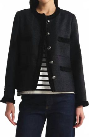 Ines De La Fressange Adelaide Patch Pocket Jacket In Blue Navy