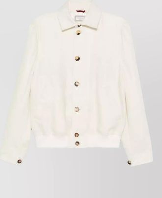 Brunello Cucinelli silk linen wool hopsack shirt jacket