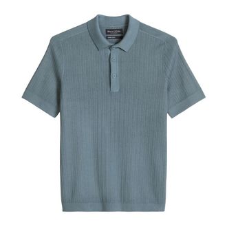 Marc O'Polo Gebreid Poloshirt - Heren - Polos - Blauw - XL - Katoen - Tops