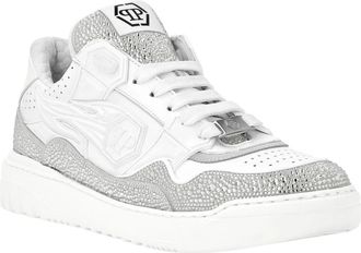 Philipp Plein Moon Walker Low-Top Sneakers - Heren - Sneakers - Wit - 43 EU - Katoen - Schoenen