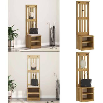 vidaXL Albero da Ingresso SANDNES 45x40x159,5 cm in Legno di Pino - Mobile da ingresso - Panca da ingresso