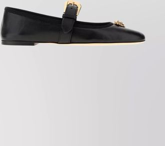 Versace nappa leather flat ballerinas with buckle detail
