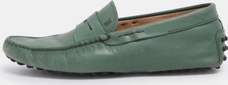 Tod's Tods Green Leather Gommino Loafers