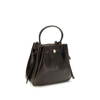 Tory Burch Romy Calfskin Leather Bucket Bag - Brown