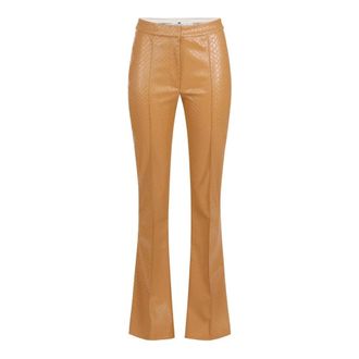 Elisabetta Franchi Dames, Broeken, Geel, Maat: L Leer