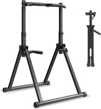 OEM Barra De Dominadas/estaci&oacute;n De Fondos Plegable, Carga De 150 Kg, Estructura Triangular Y Tubo De Acero Robusto, 9 Posiciones, Para Entrenamiento De Fu