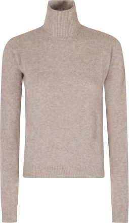 Roberto Collina Beige Long-Sleeve Cashmere-Blend Turtleneck
