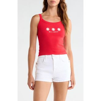 Billabong Day Trip Forever Graphic Rib Knit Tank in Fiesta Red at Nordstrom, Size X-Small