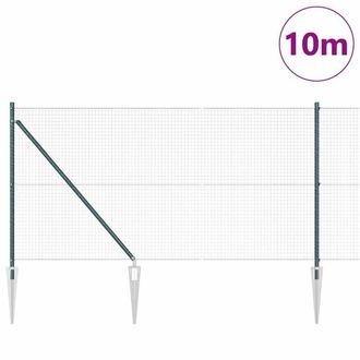 Berkfield Home Green Fence Post Set Set of 2 Green Powder-Coated Steel 10 x 1 m