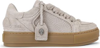 Kurt Geiger Womens Suede Southbank Tag Sneakers - Taupe - Size UK 3