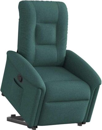 vidaXL Sill&oacute;n Reclinable Elevable Tela Verde Oscuro Vidaxl