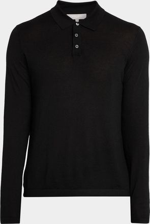 Neiman Marcus Men & apos;s Cashmere Long-Sleeve Polo Shirt